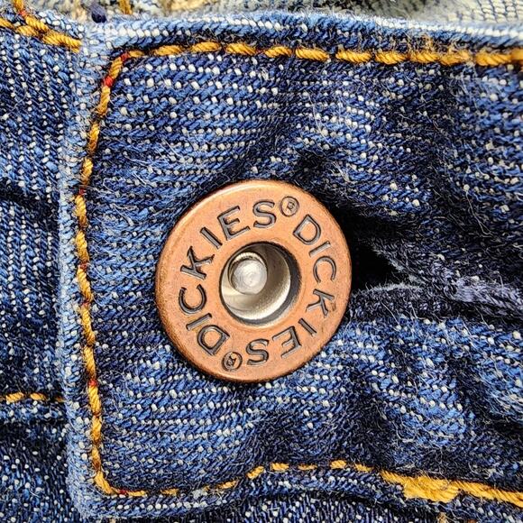 Vintage Y2K Dickies Jeans Womens 4 Blue Low Rise Slim Fit Bootcut Flare Leg - Picture 2 of 15